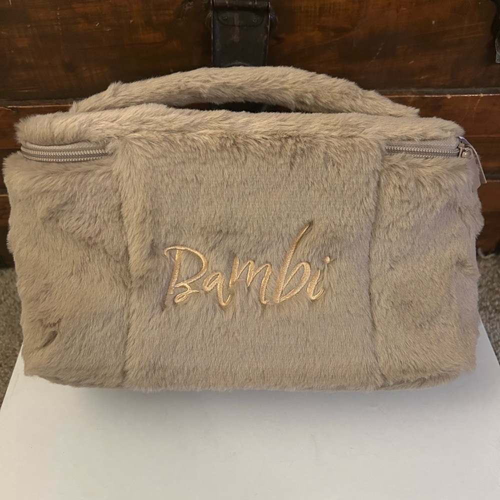 Disney Parks 2025 Bambi Faux Fur Insultated Lunch / Cosmetic Bag NWT - Picture 2 of 5
